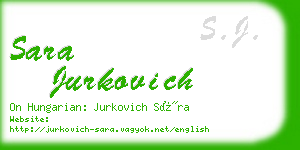 sara jurkovich business card